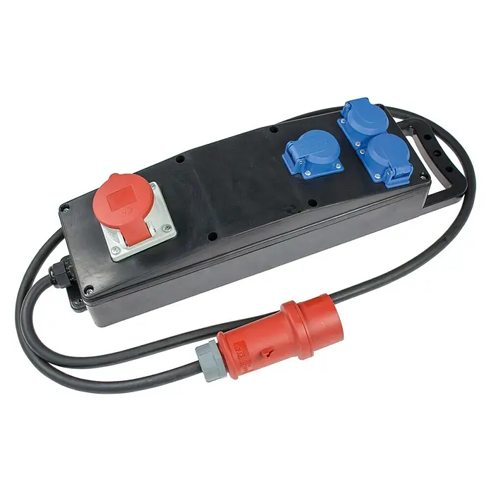 as-schwabe Baustromverteiler S3 - Anzahl CEE-Steckdosen: 1 Stk., Anzahl Steckdosen Schuko: 3 Stk., IP44