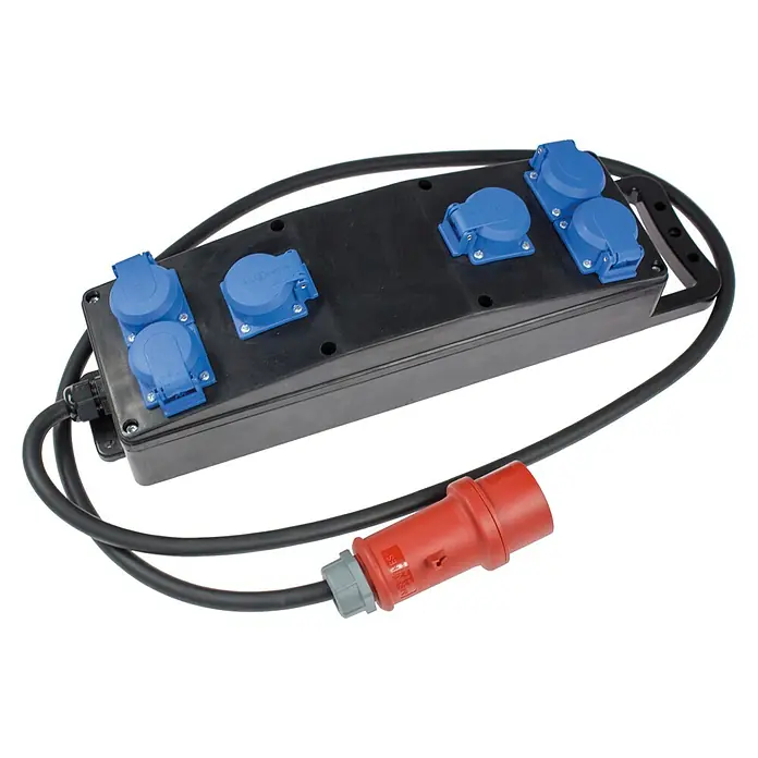 as-schwabe Baustromverteiler S2 - Anzahl CEE-Steckdosen: 0 Stk., Anzahl Steckdosen Schuko: 6 Stk., IP44