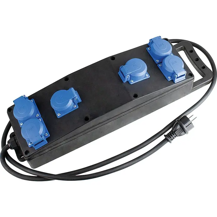 as-schwabe Baustromverteiler S1 - Anzahl CEE-Steckdosen: 0 Stk., Anzahl Steckdosen Schuko: 6 Stk., IP44