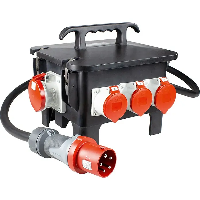 as-schwabe Baustromverteiler M63 400V - Anzahl CEE-Steckdosen: 4 Stk., Anzahl Steckdosen Schuko: 3 Stk., IP44