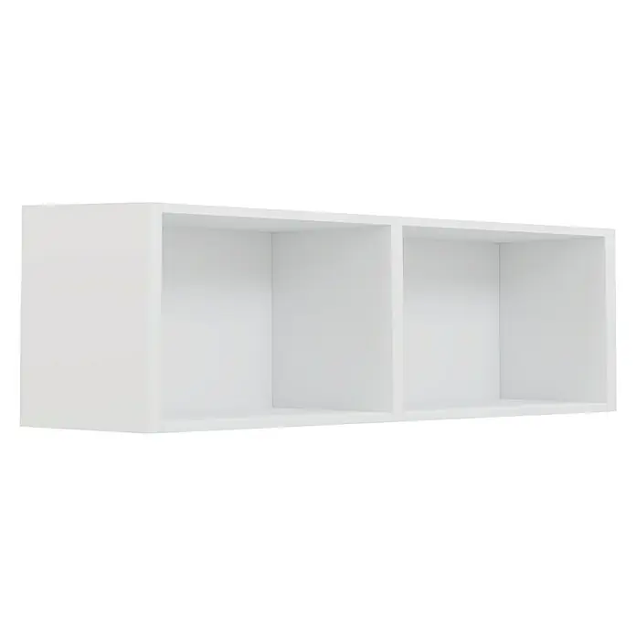 Camargue Espacio Modulregal - 30 x 17 x 90 cm, Weiß - Ein weißes, zweifächriges Wandregal, das eine moderne Aufbewahrungslösung für verschiedene Räume bietet. Ideal für Bücher, Dekorationen und mehr.