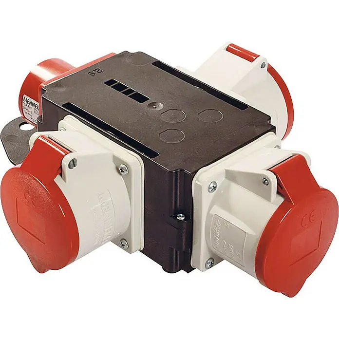 as-schwabe Baustromverteiler MIXO-Adapter ELBE - Anzahl CEE-Steckdosen: 3 Stk., Anzahl Steckdosen Schuko: 0 Stk., IP44