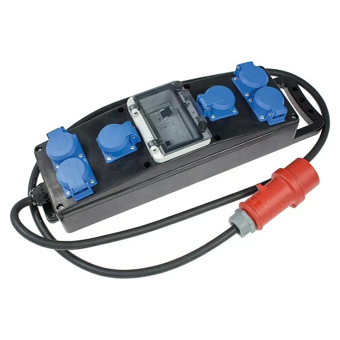 as-schwabe Baustromverteiler S2+ - Anzahl CEE-Steckdosen: 0 Stk., Anzahl Steckdosen Schuko: 6 Stk., IP44