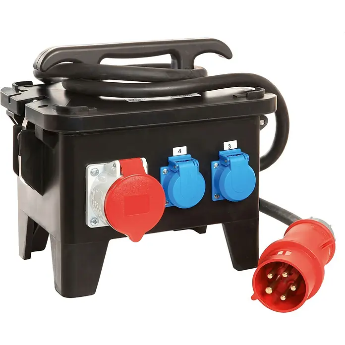 as-schwabe Baustromverteiler M3 400V - Anzahl CEE-Steckdosen: 2 Stk., Anzahl Steckdosen Schuko: 4 Stk., IP44