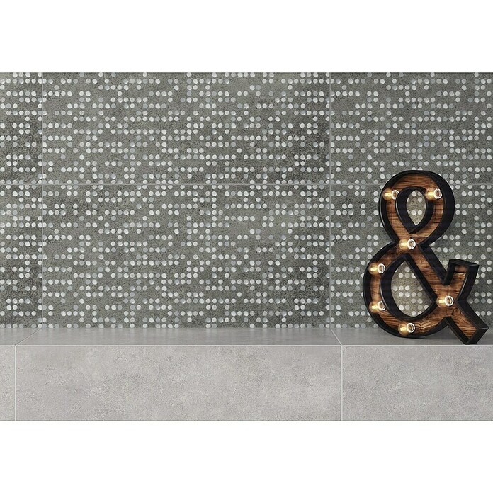 Cersanit Zidna pločica Normandie Inserto Dots  (59,8 x 29,7 cm, Grafit, Mat) | BAUHAUS