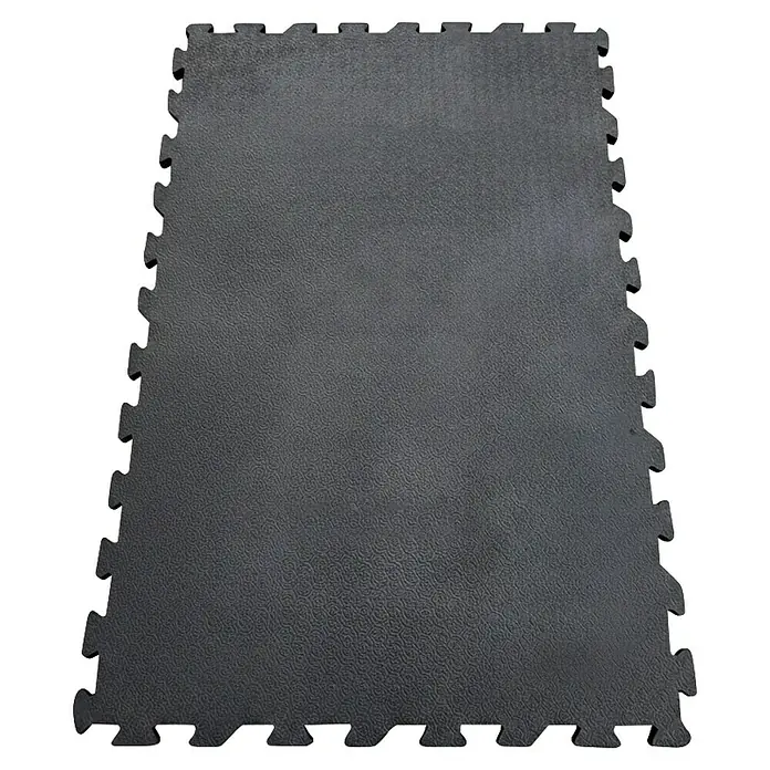 Floordirekt Läufer Puzzlev Lagama - 120 x 80 cm, Schwarz - Dunkelgraue, ineinandergreifende Schaumstoffmatte mit strukturierter Oberfläche.