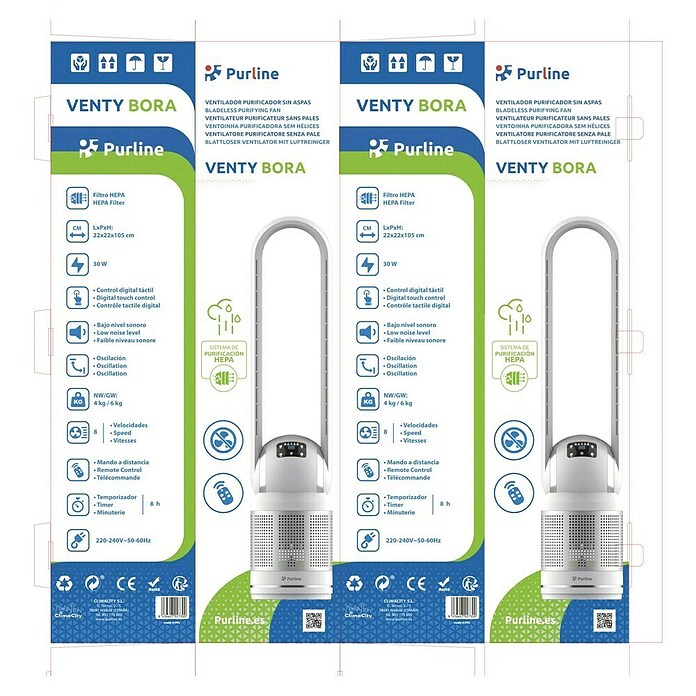 Purline Venty Ventilador de torre (30 W, Blanco, 105 cm) | BAUHAUS