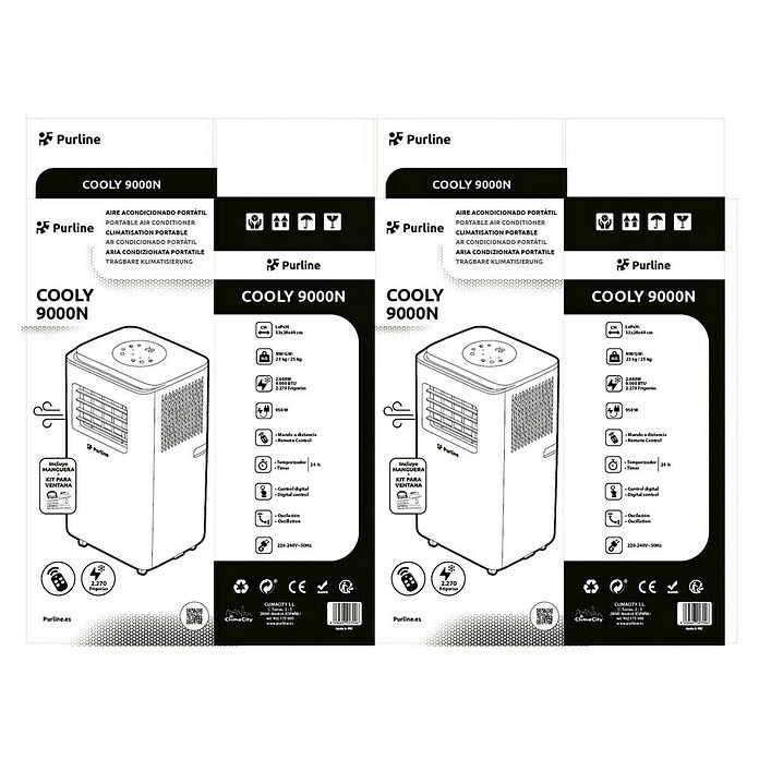 Purline Aire acondicionado portátil Cooly (2.640 W, Tamaño de la estancia: 20 m², Blanco) | BAUHAUS