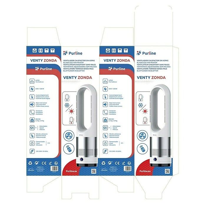 Purline Venty Ventilador de torre Zonda (30 W - 1.200 W, Blanco, 56 cm) | BAUHAUS