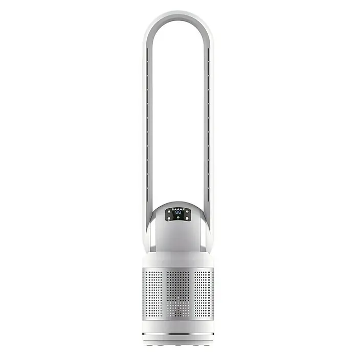 Purline Venty Ventilador de torre - 30 W, Blanco, 105 cm - Ventilador de torre sin aspas blanco con pantalla digital y base perforada de entrada de aire.