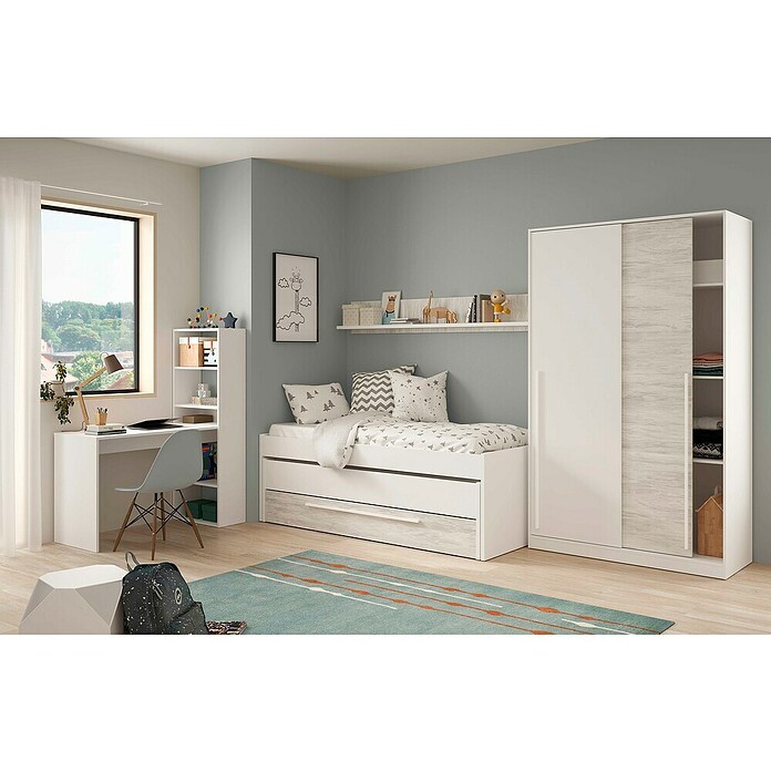 Armario de puertas correderas Indira (L x An x Al: 50 x 120 x 200 cm, Blanco Artik/Blanco Velho, Espesor: 15 mm) | BAUHAUS
