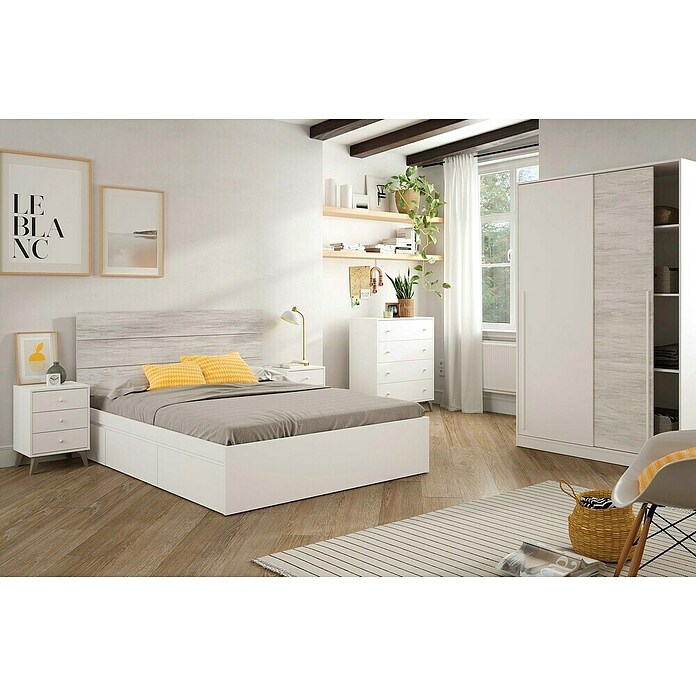 Armario de puertas correderas Indira (L x An x Al: 50 x 120 x 200 cm, Blanco Artik/Blanco Velho, Espesor: 15 mm) | BAUHAUS