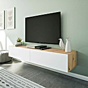 Mueble para TV Kaway (L x An x Al: 34,5 x 180 x 28 cm, Roble Nodi/Blanco Artik) | BAUHAUS