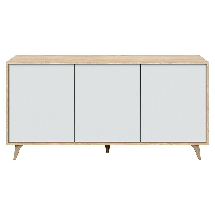 Conjunto mueble de salón Kikua Plus (Roble Canadian/Blanco Artik, 2 pzs.) | BAUHAUS