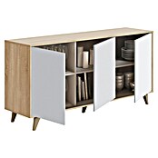 Conjunto mueble de salón Kikua Plus (Roble Canadian/Blanco Artik, 2 pzs.) | BAUHAUS