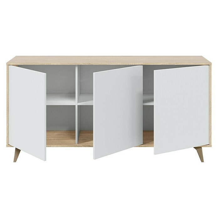 Conjunto mueble de salón Kikua Plus (Roble Canadian/Blanco Artik, 2 pzs.) | BAUHAUS