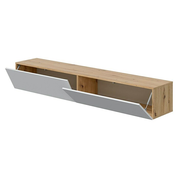 Mueble para TV Kaway (L x An x Al: 34,5 x 180 x 28 cm, Roble Nodi/Blanco Artik) | BAUHAUS