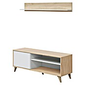Conjunto mueble de salón Kikua Plus (Roble Canadian/Blanco Artik, 3 pzs.) | BAUHAUS