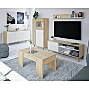 Vitrina Kikua Plus (L x An x Al: 33 x 77 x 142 cm, Roble Canadian/Blanco Artik) | BAUHAUS