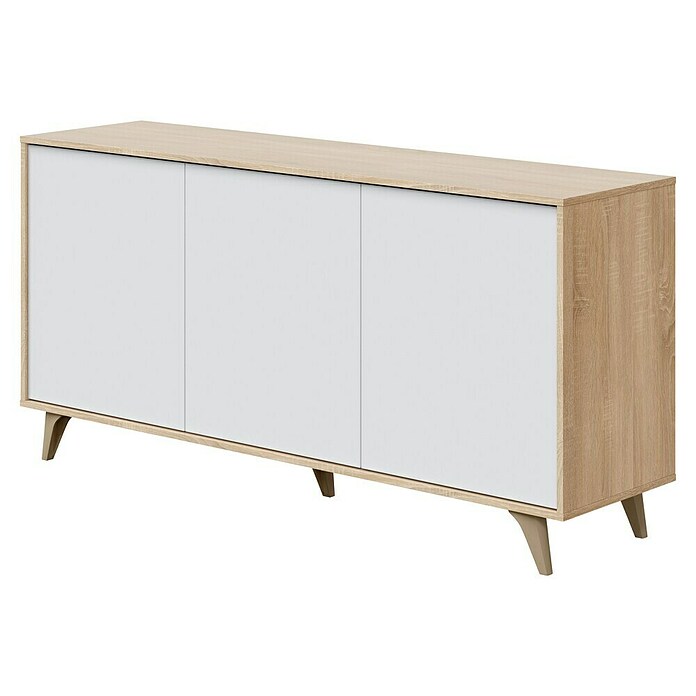 Conjunto mueble de salón Kikua Plus (Roble Canadian/Blanco Artik, 2 pzs.) | BAUHAUS