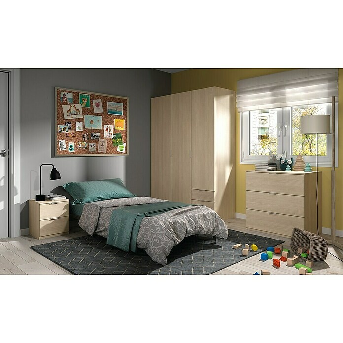 Mesita de noche Finn (L x An x Al: 33,5 x 38 x 45 cm, Roble, Número de cajones: 2 ud.) | BAUHAUS