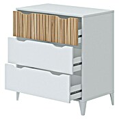 Cómoda Noite (L x An x Al: 40 x 70,5 x 76 cm, Blanco Artik/Natur, Número de cajones: 3 ud.) | BAUHAUS