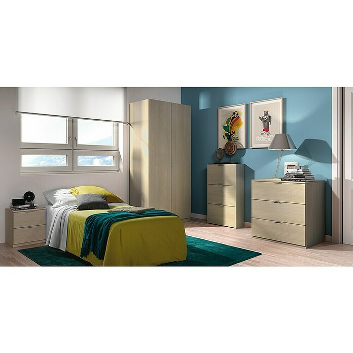 Mesita de noche Finn (L x An x Al: 33,5 x 38 x 45 cm, Roble, Número de cajones: 2 ud.) | BAUHAUS