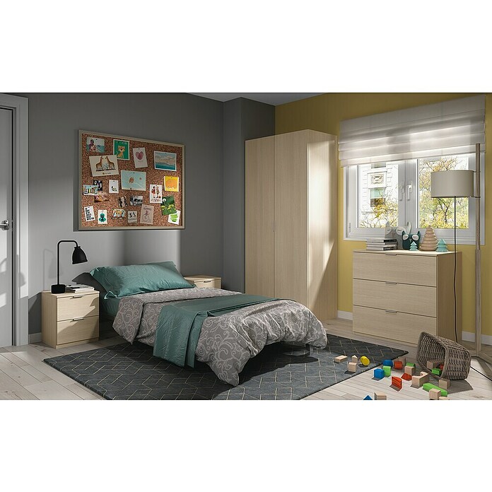 Mesita de noche Finn (L x An x Al: 33,5 x 38 x 45 cm, Roble, Número de cajones: 2 ud.) | BAUHAUS