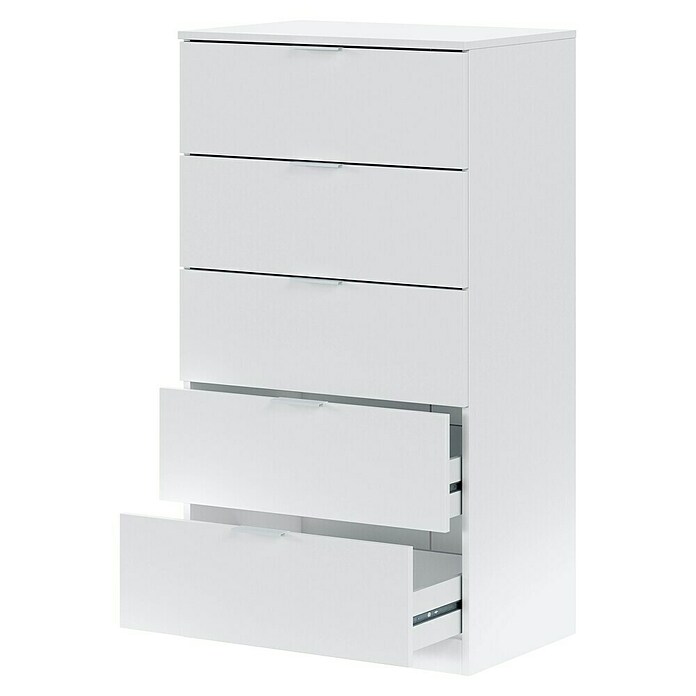 Cómoda 007845A (L x An x Al: 40 x 60 x 110 cm, Blanco Artik, Número de cajones: 5 ud.) | BAUHAUS