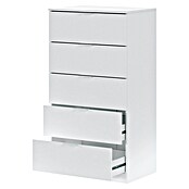 Cómoda 007845A (L x An x Al: 40 x 60 x 110 cm, Blanco Artik, Número de cajones: 5 ud.) | BAUHAUS