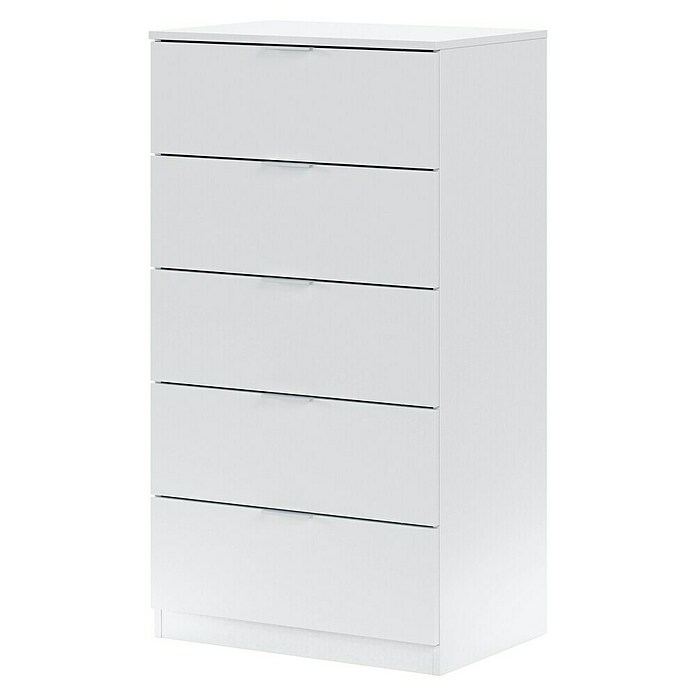 Cómoda 007845A (L x An x Al: 40 x 60 x 110 cm, Blanco Artik, Número de cajones: 5 ud.) | BAUHAUS