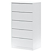 Cómoda 007845A (L x An x Al: 40 x 60 x 110 cm, Blanco Artik, Número de cajones: 5 ud.) | BAUHAUS