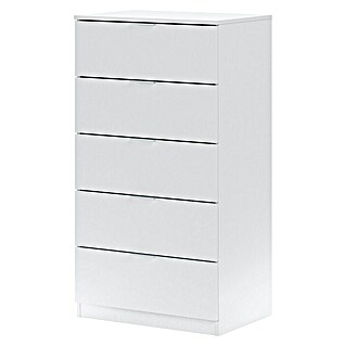 Cómoda 007845A (L x An x Al: 40 x 60 x 110 cm, Blanco Artik, Número de cajones: 5 ud.)