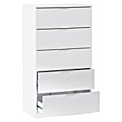 Cómoda 007845A (L x An x Al: 40 x 60 x 110 cm, Blanco Artik, Número de cajones: 5 ud.) | BAUHAUS