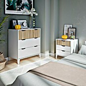 Cómoda Noite (L x An x Al: 40 x 70,5 x 76 cm, Blanco Artik/Natur, Número de cajones: 3 ud.) | BAUHAUS