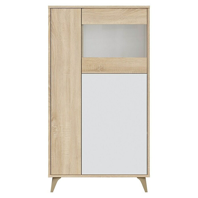 Conjunto mueble de salón Kikua Plus (Roble Canadian/Blanco Artik, 3 pzs.) | BAUHAUS