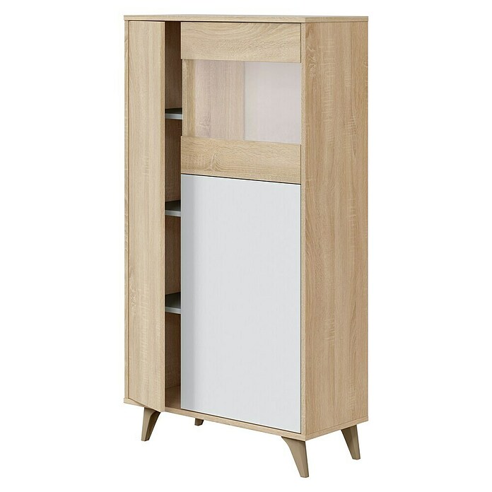 Conjunto mueble de salón Kikua Plus (Roble Canadian/Blanco Artik, 3 pzs.) | BAUHAUS