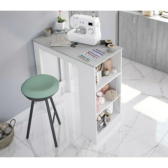 Armario multiusos de madera Tidy (L x An x Al: 37 x 80 x 182 cm, Blanco Artik/Cemento) | BAUHAUS