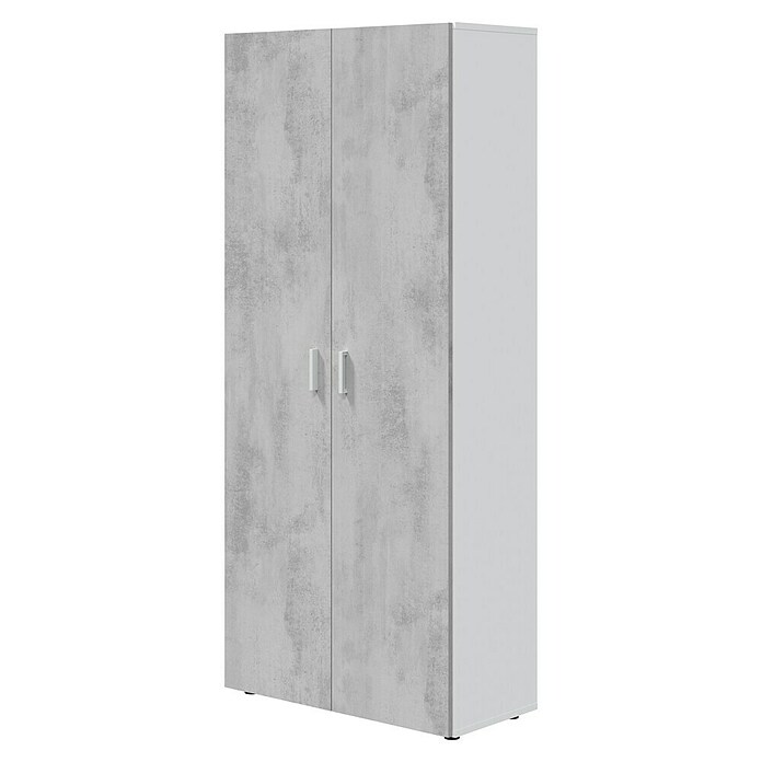 Armario multiusos de madera Tidy (L x An x Al: 37 x 80 x 182 cm, Blanco Artik/Cemento) | BAUHAUS