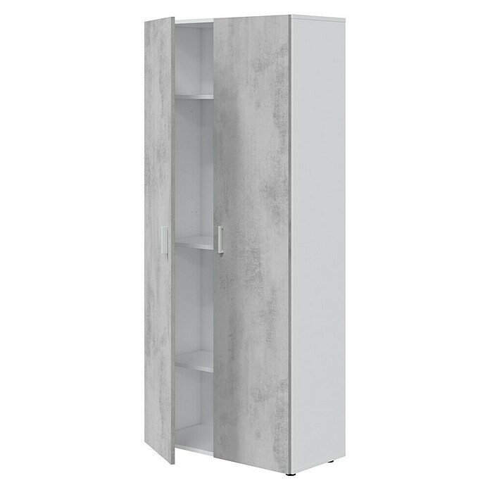 Armario multiusos de madera Tidy (L x An x Al: 37 x 80 x 182 cm, Blanco Artik/Cemento) | BAUHAUS