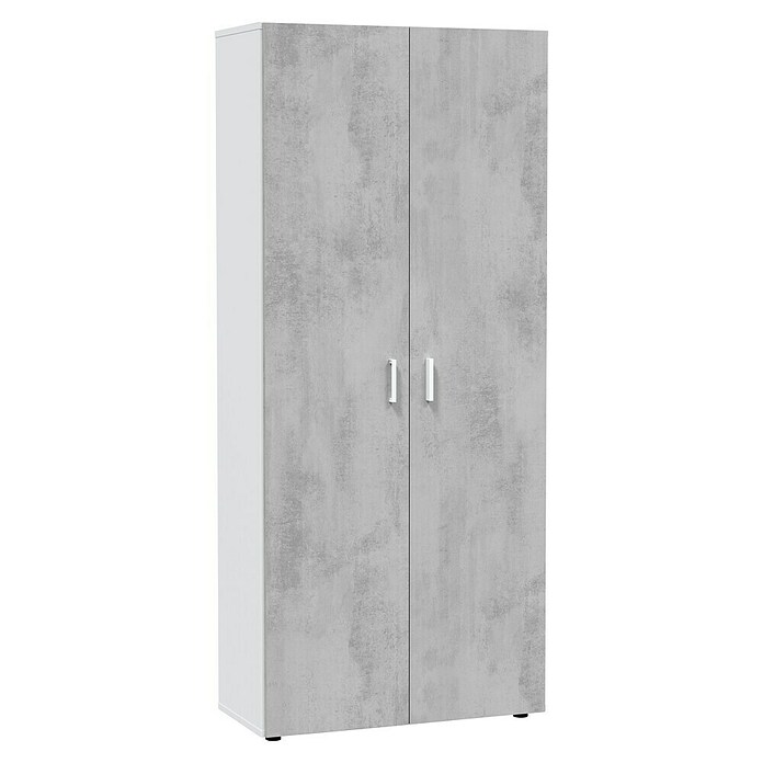 Armario multiusos de madera Tidy (L x An x Al: 37 x 80 x 182 cm, Blanco Artik/Cemento) | BAUHAUS