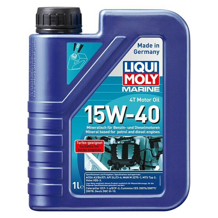 Liqui Moly Marine Motoröl 4T 15W-40Mineralisch, 1 l Front View