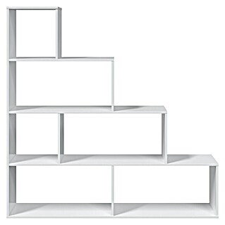 Estantería de madera Klum (L x An x Al: 29 mm x 145 cm x 145 cm, Blanco Brillo)
