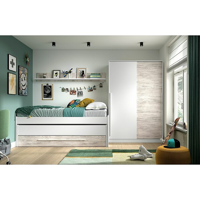 Armario de puertas correderas Indira (L x An x Al: 50 x 120 x 200 cm, Blanco Artik/Blanco Velho, Espesor: 15 mm) | BAUHAUS