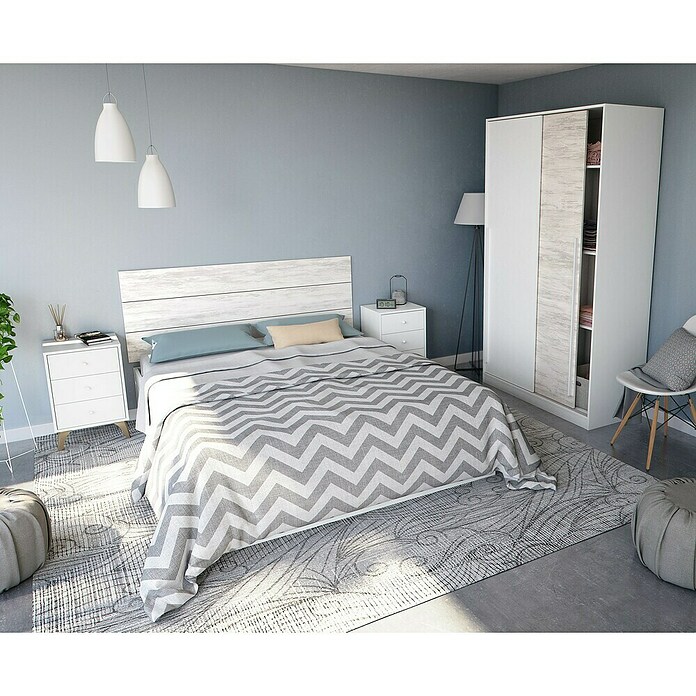 Armario de puertas correderas Indira (L x An x Al: 50 x 120 x 200 cm, Blanco Artik/Blanco Velho, Espesor: 15 mm) | BAUHAUS