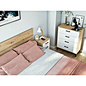 Cómoda Velvet (L x An x Al: 40 x 77,5 x 94 cm, Roble Nodi/Blanco Artik, Número de cajones: 4 ud.) | BAUHAUS