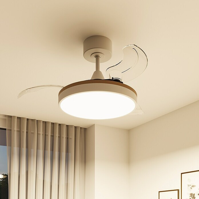 Arte confort Ventilador de techo Ginebra (Blanco, 91 cm, 28 W, Blanco cálido) | BAUHAUS