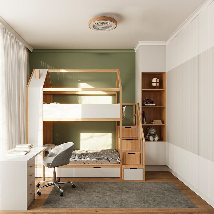 Arte confort Ventilador de techo Siena (Blanco/Madera, 48,9 cm, 36 W, RGB) | BAUHAUS