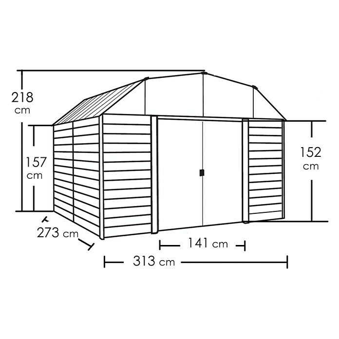 Spacemaker Metallgerätehaus 10x9 (273 x 313 x 218 cm)