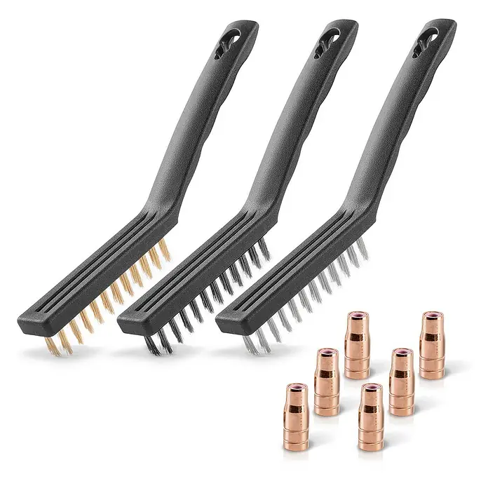 STAHLWERK Schweißzubehör-Set Fülldrahtdüse AK15/MB15 bis zu 200 A 6er Set - 9 -tlg.